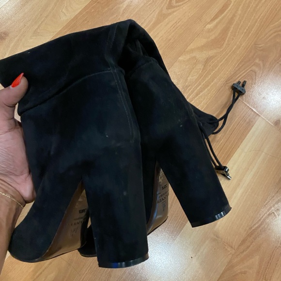 Lanvin Black Suede Drawstring Boots - Picture 3 of 11